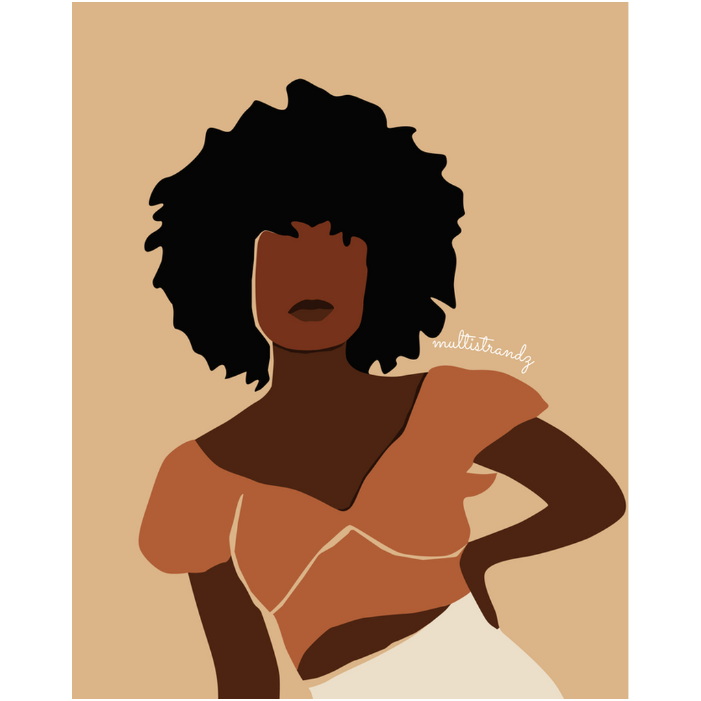Effortless-Black Woman Natural Hair Art | Giclee Art Prints | Abstract Black Woman Art | Modern Art