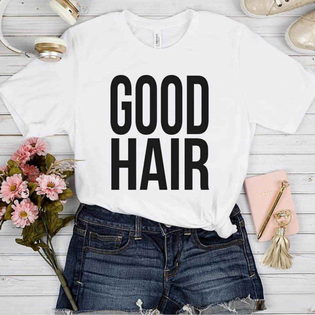 GOOD Hair Graphic Tee found at MultiStrandz Apparel for Natural Hair Inspiration