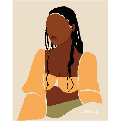 Braided Beauty-Black Woman Natural Hair Art | Giclee Art Prints | Abstract Black Woman Art | Modern Art