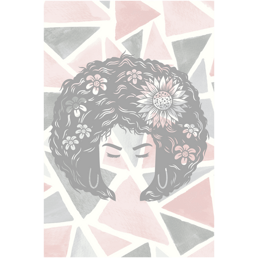 Flower Fro- Woman Natural Hair Art | Giclee Art Prints | Abstract Black Woman Art | Modern Art