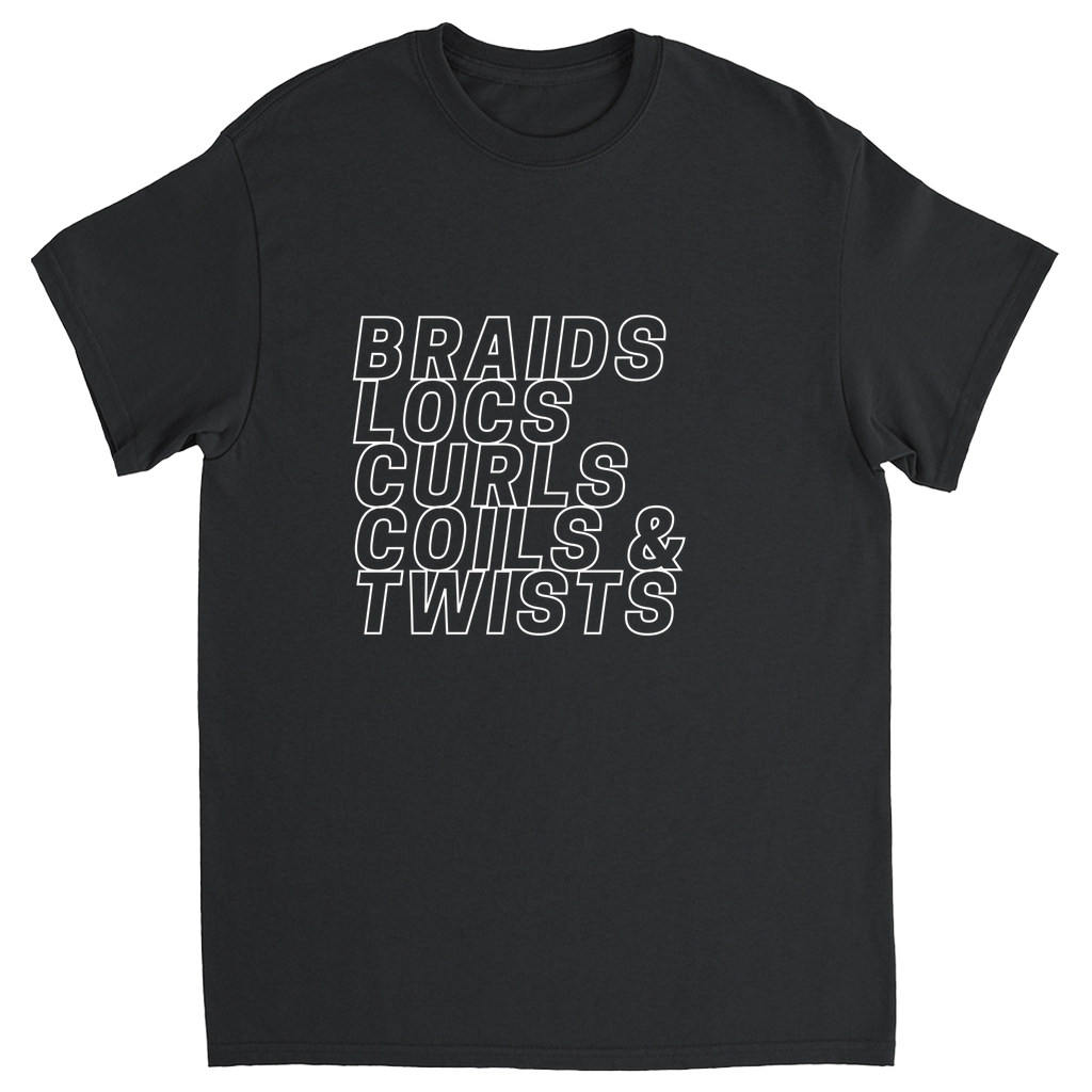 Braids, Locs, Curls, Coils & Twists Graphic Tee