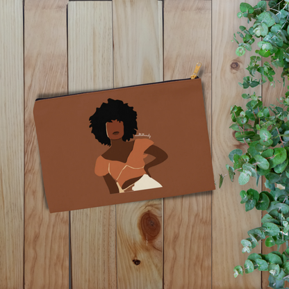Effortless Black Woman Accessory Pouch