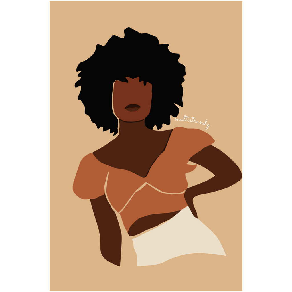 Effortless-Black Woman Natural Hair Art | Giclee Art Prints | Abstract Black Woman Art | Modern Art