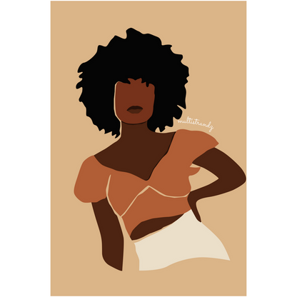 Effortless-Black Woman Natural Hair Art | Giclee Art Prints | Abstract Black Woman Art | Modern Art