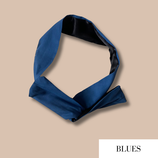 Blues-  Bendable Satin Lined Headband