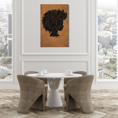 Afro Woman Natural Hair Art | Giclee Art Prints | Abstract Black Woman Art | Modern Art