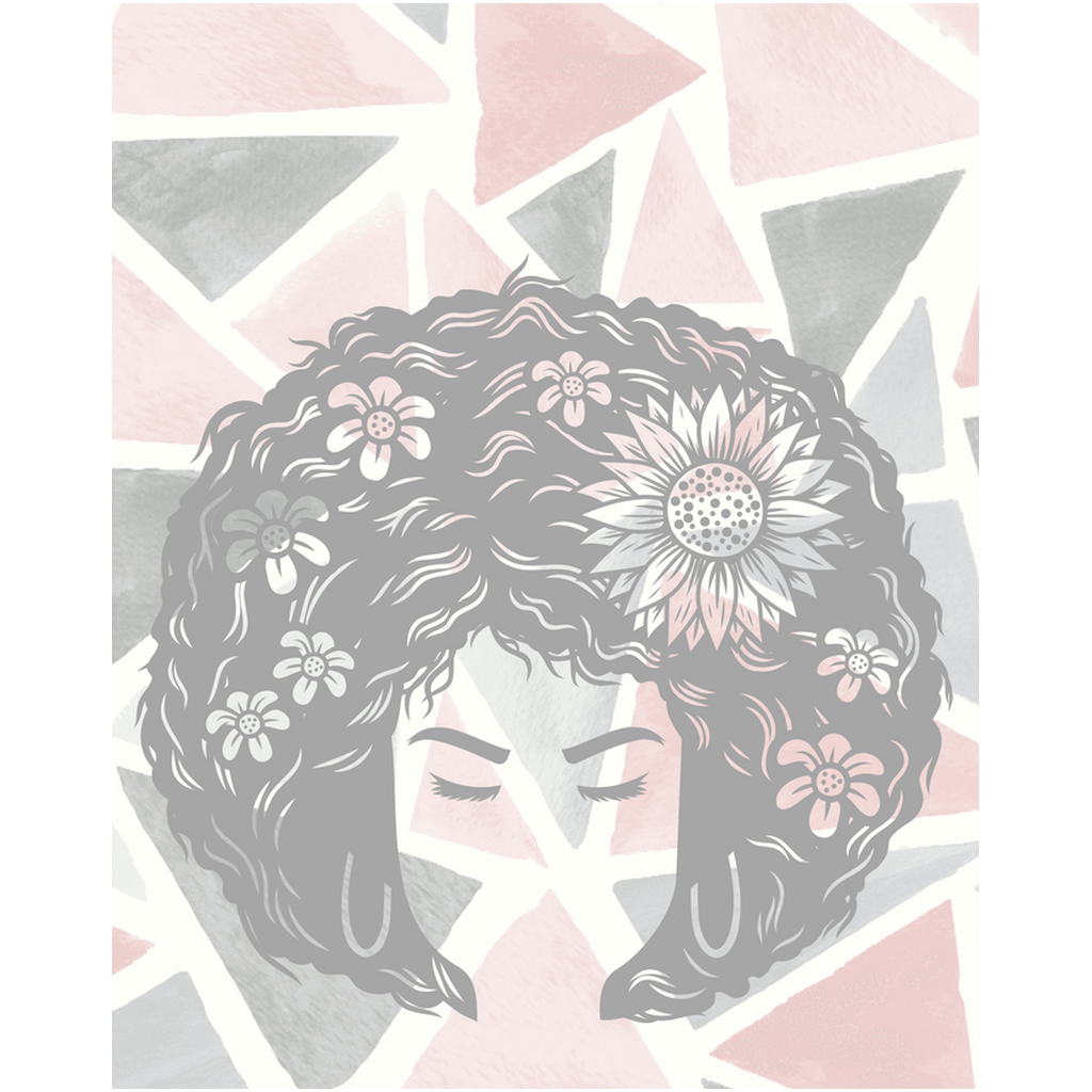 Flower Fro- Woman Natural Hair Art | Giclee Art Prints | Abstract Black Woman Art | Modern Art
