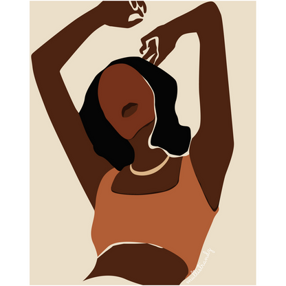 Celebrated-Black Woman Natural Hair Art | Giclee Art Prints | Abstract Black Woman Art | Modern Art