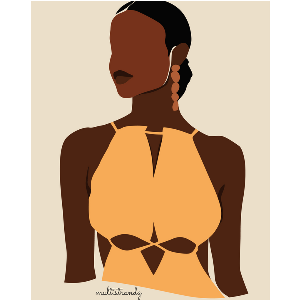 Prestige-Black Woman Natural Hair Art | Giclee Art Prints | Abstract Black Woman Art | Modern Art