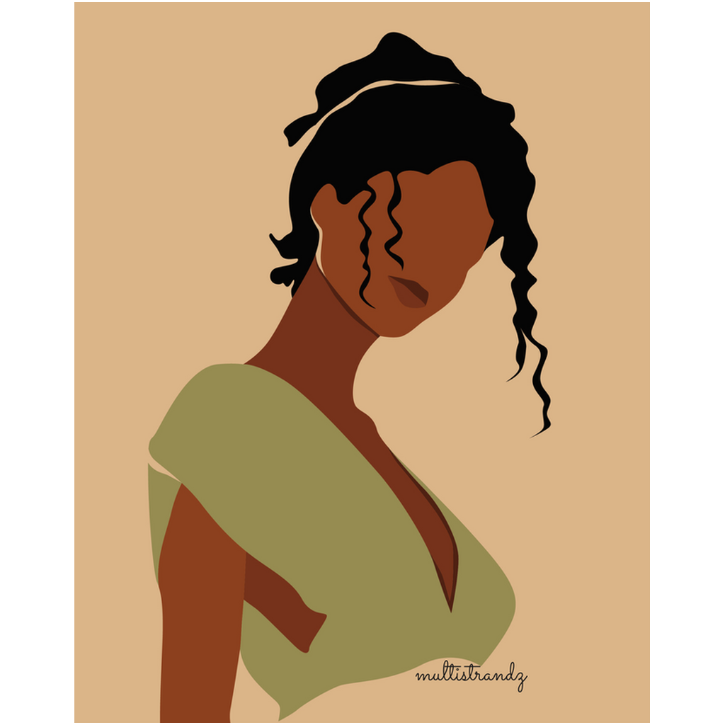 Melanin-Black Woman Natural Hair Art | Giclee Art Prints | Abstract Black Woman Art | Modern Art