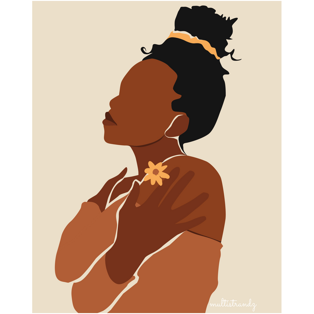 Embrace-Black Woman Natural Hair Art | Giclee Art Prints | Abstract Black Woman Art | Modern Art