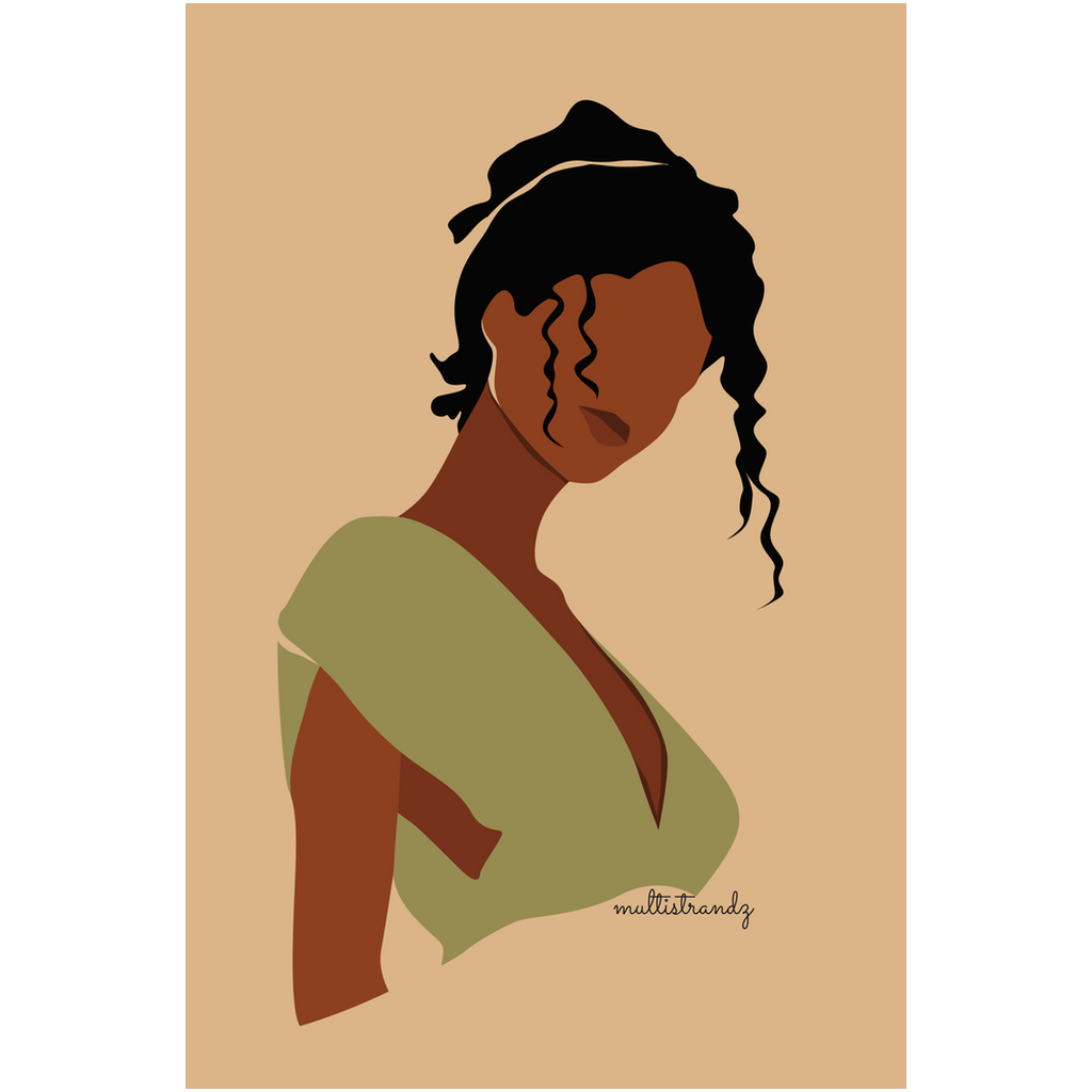 Melanin-Black Woman Natural Hair Art | Giclee Art Prints | Abstract Black Woman Art | Modern Art