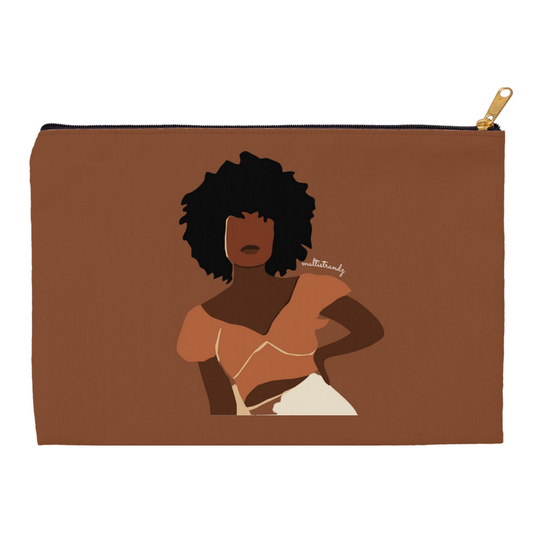 Effortless Black Woman Accessory Pouch