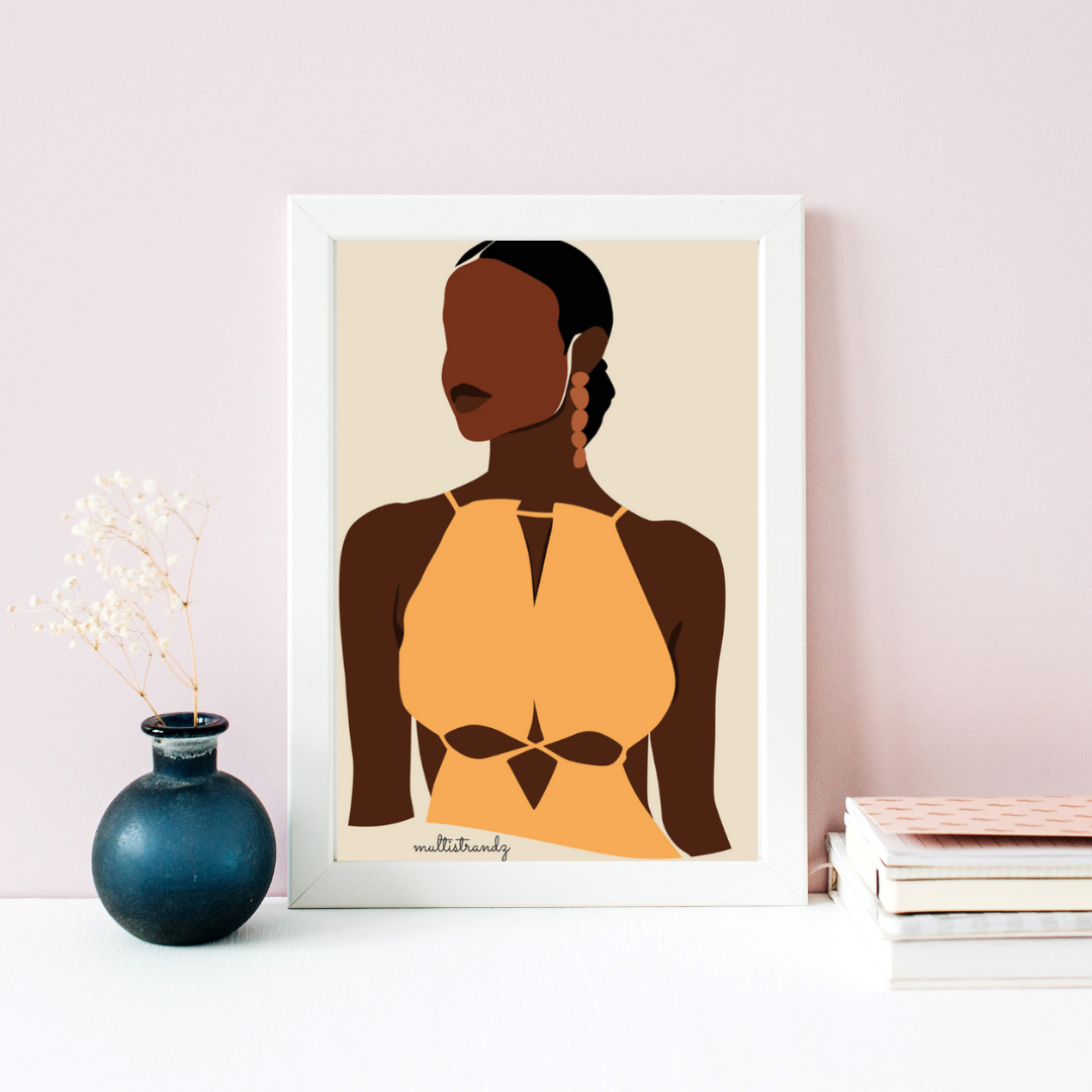 Prestige-Black Woman Natural Hair Art | Giclee Art Prints | Abstract Black Woman Art | Modern Art