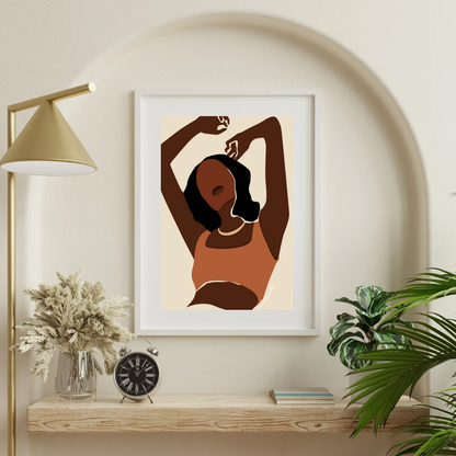 Celebrated-Black Woman Natural Hair Art | Giclee Art Prints | Abstract Black Woman Art | Modern Art