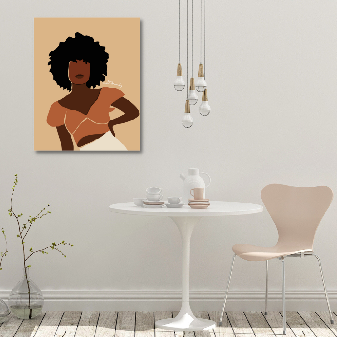 Effortless-Black Woman Natural Hair Art | Giclee Art Prints | Abstract Black Woman Art | Modern Art