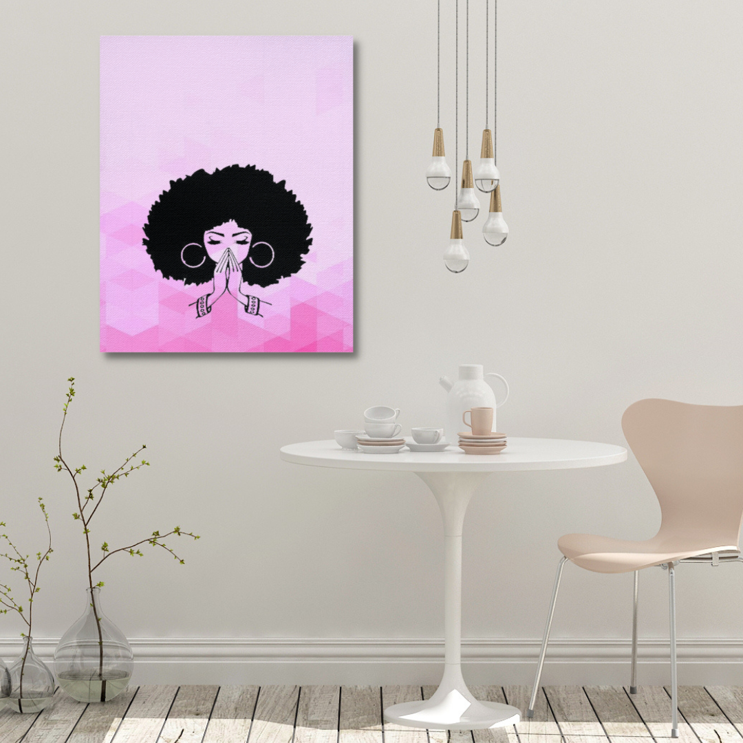 Fusion-Woman Natural Hair Art | Giclee Art Prints | Abstract Black Woman Art | Modern Art