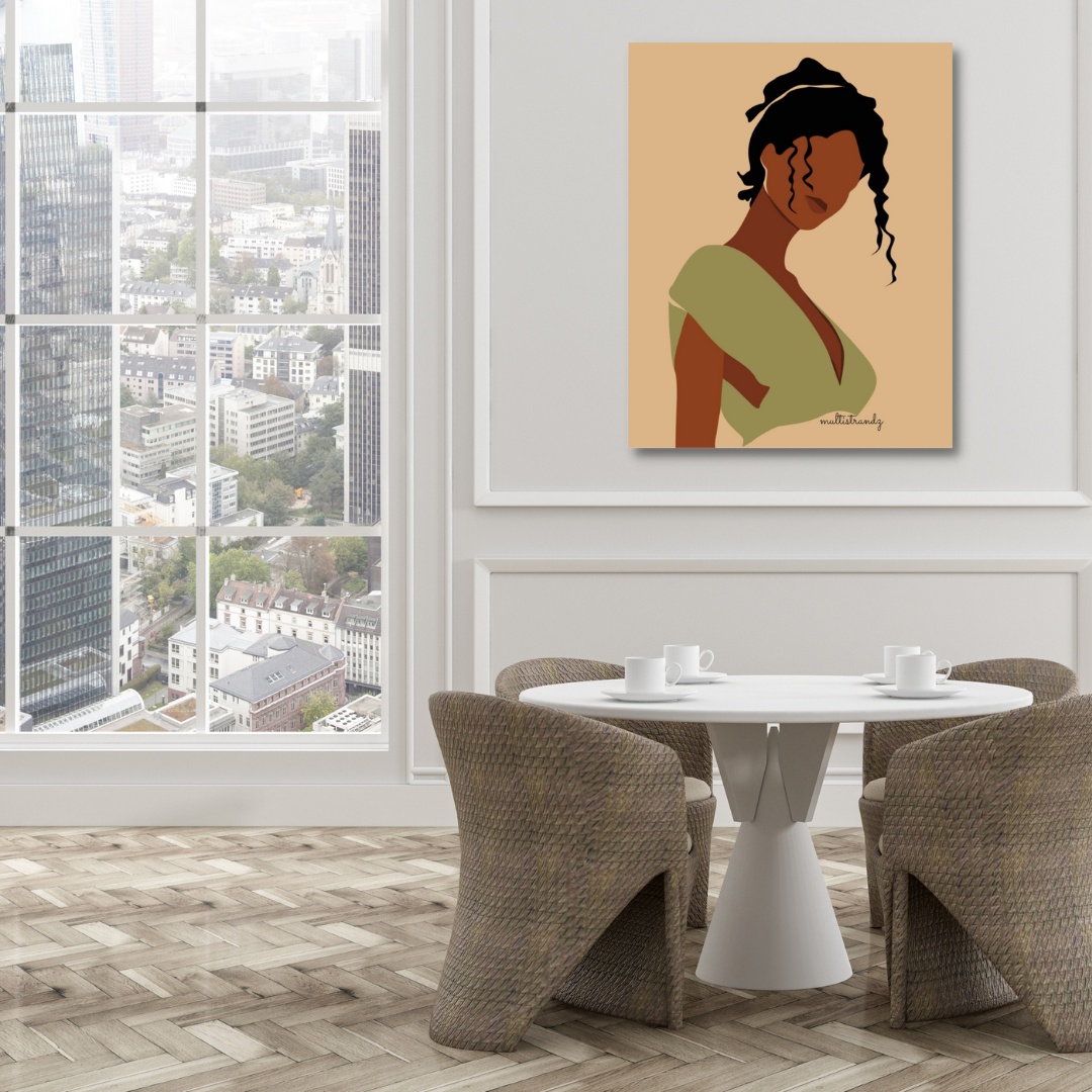 Melanin-Black Woman Natural Hair Art | Giclee Art Prints | Abstract Black Woman Art | Modern Art