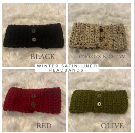 Satin Lined Headbands | Winter Fall Headbands | Ear-Warmers | Satin Lined Hair Accessories